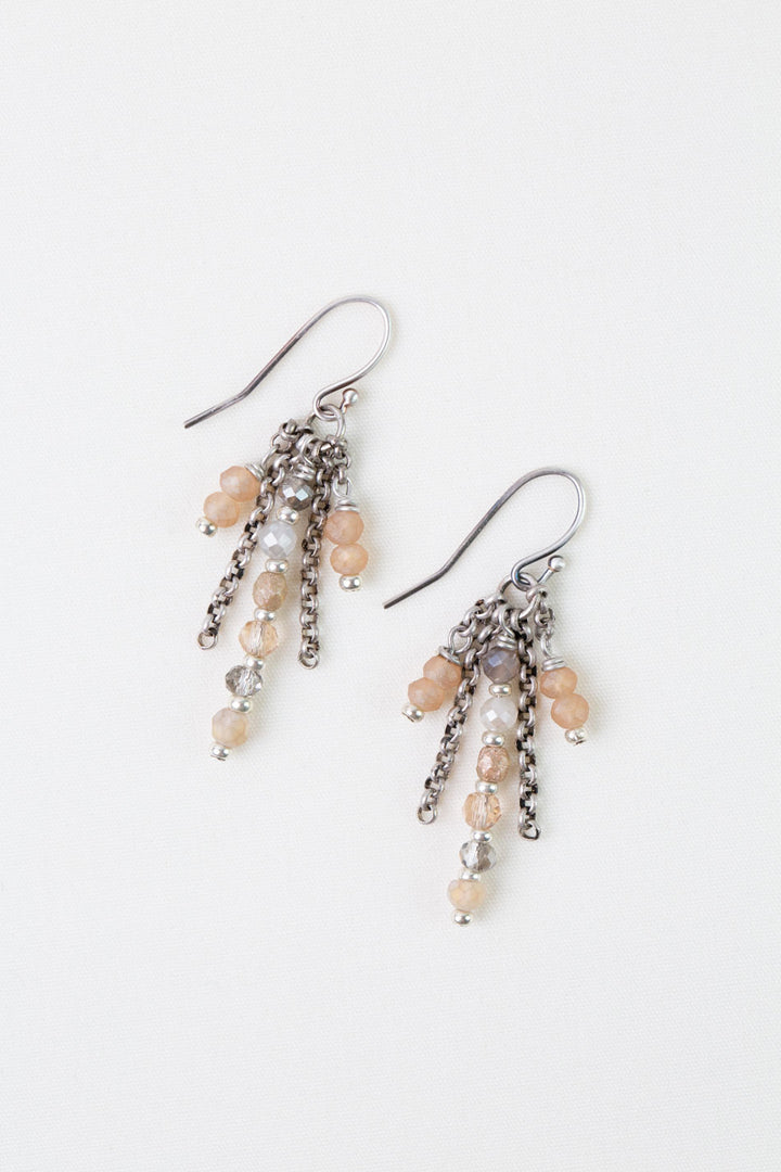 Blush Crystal, Czech Glass Dangle Earrings