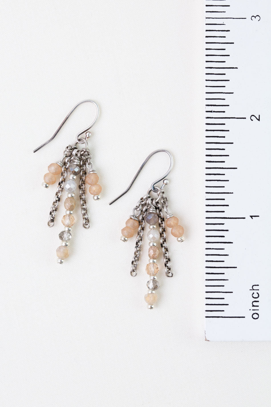 Blush Crystal, Czech Glass Dangle Earrings