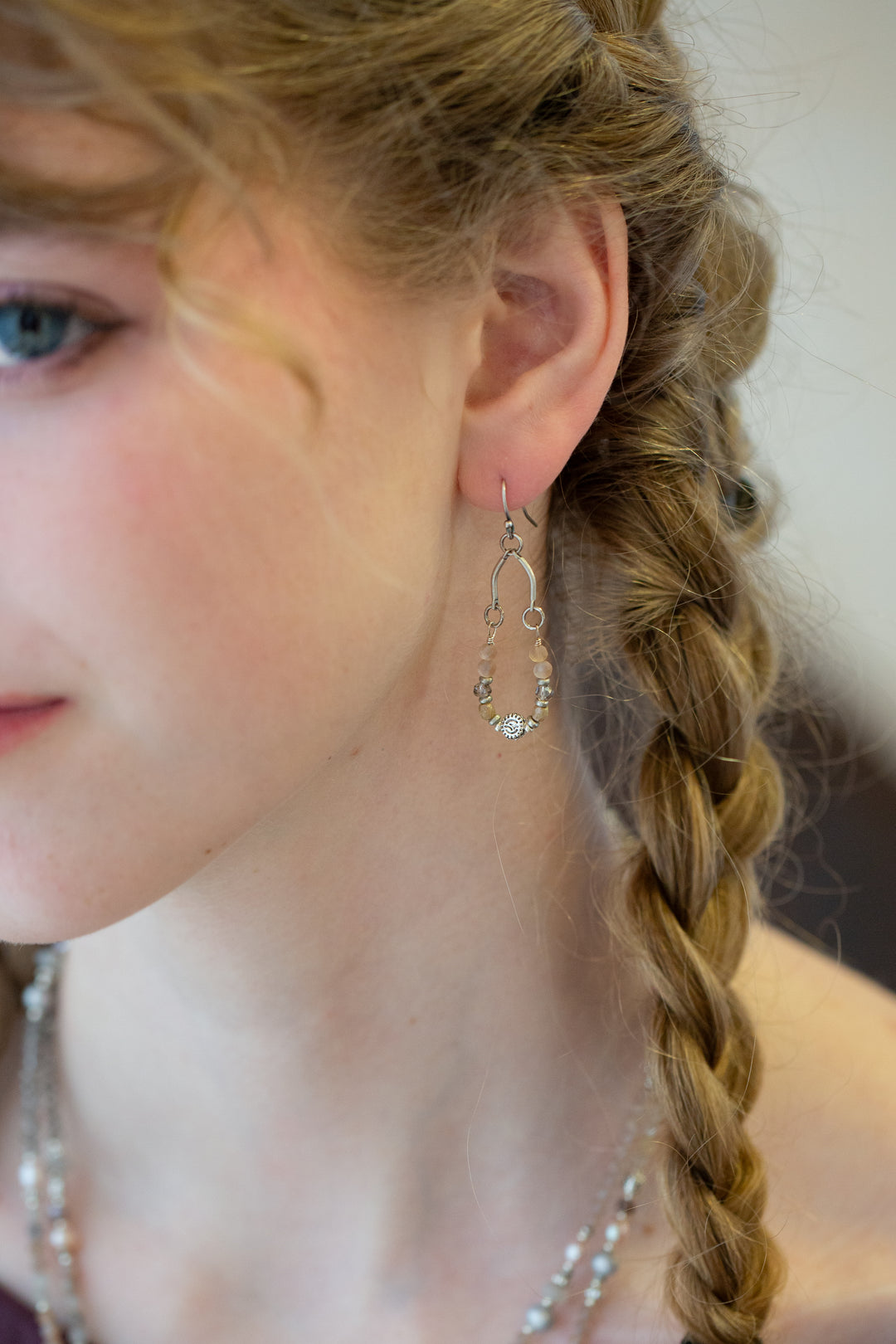 Blush Crystal, Czech Glass Simple Earrings