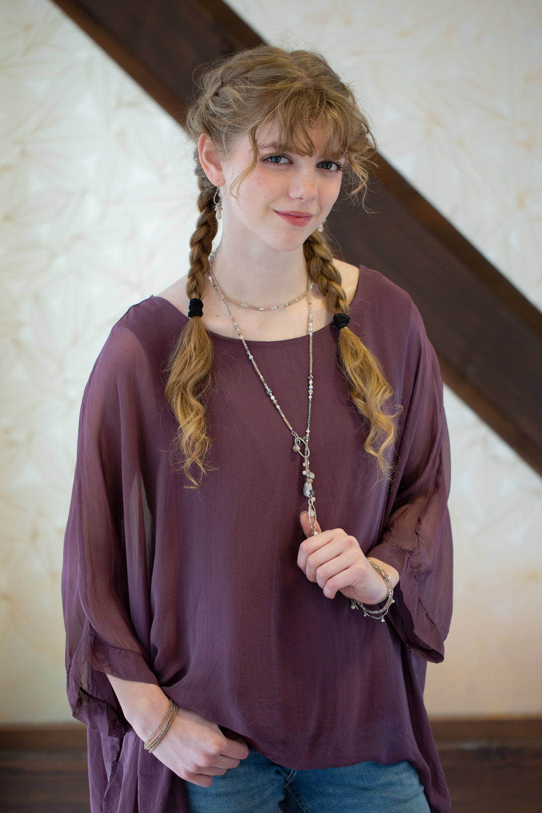 Blush 46.25" Freshwater Pearl, Moonstone, Crystal Collage Necklaces