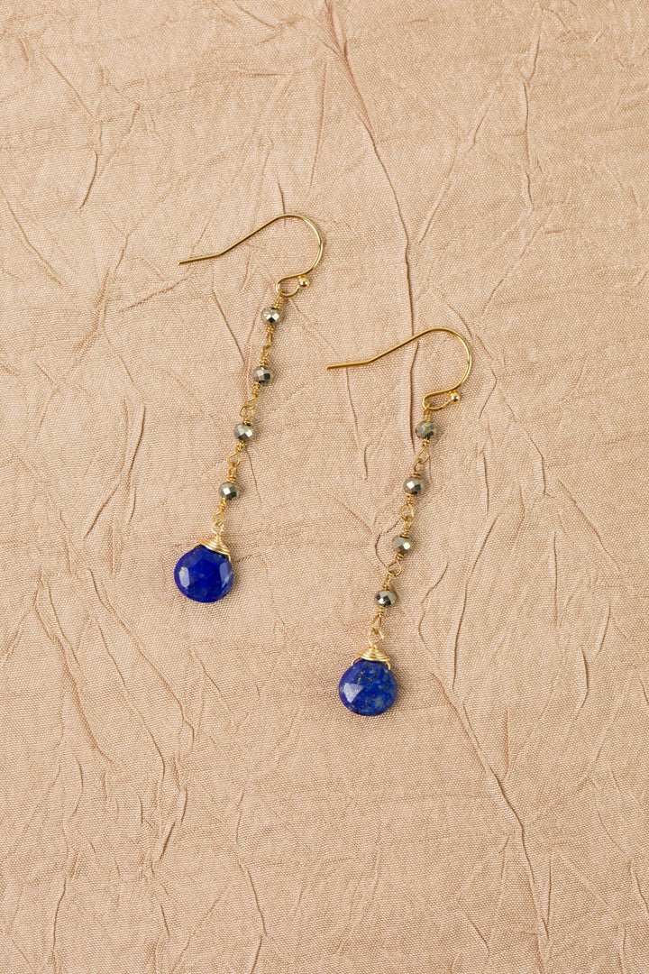 Blue Moon Lapis Simple Earrings