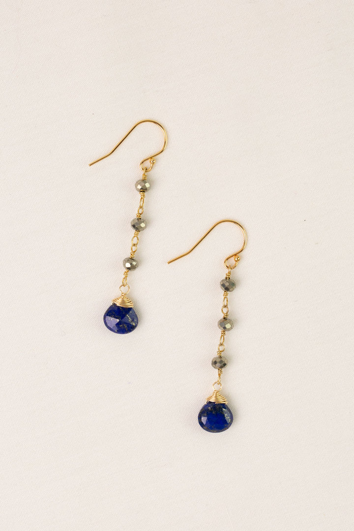 Blue Moon Lapis Simple Earrings