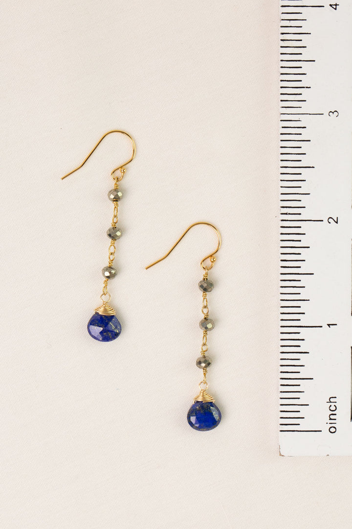 Blue Moon Lapis Simple Earrings