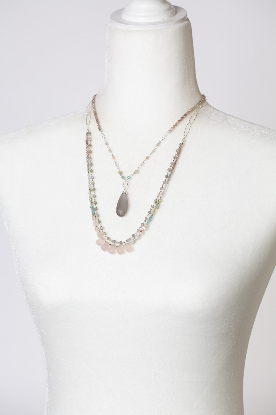 Fae Zircon, Aquamarine, Opal Necklaces And Earrings Set