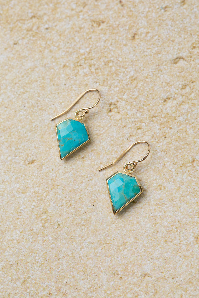 Caribbean Turquoise Simple Earrings