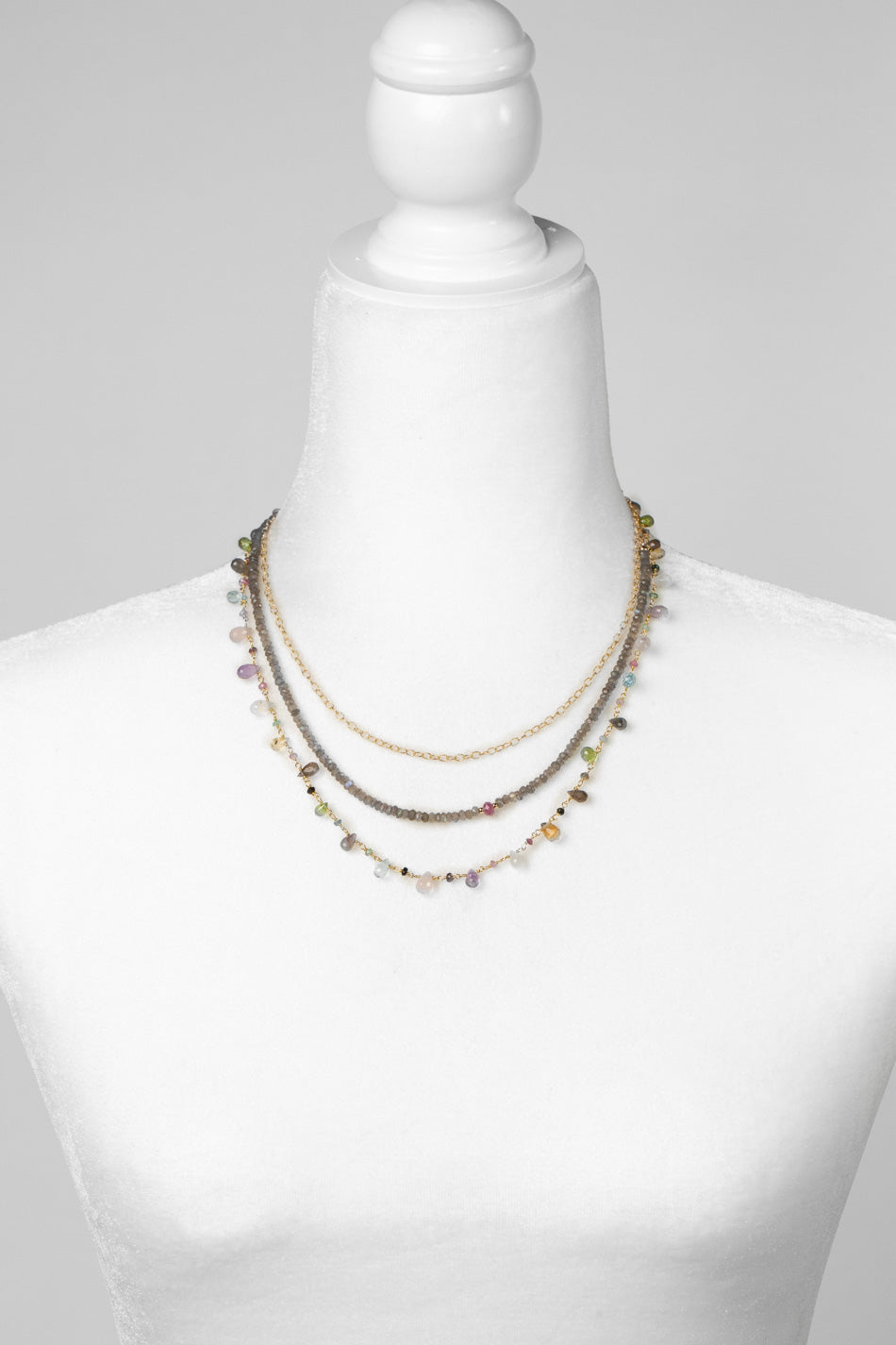 Celebrate 16-18" High Quality Gemstone Chain With Labradorite Multistrand Necklace