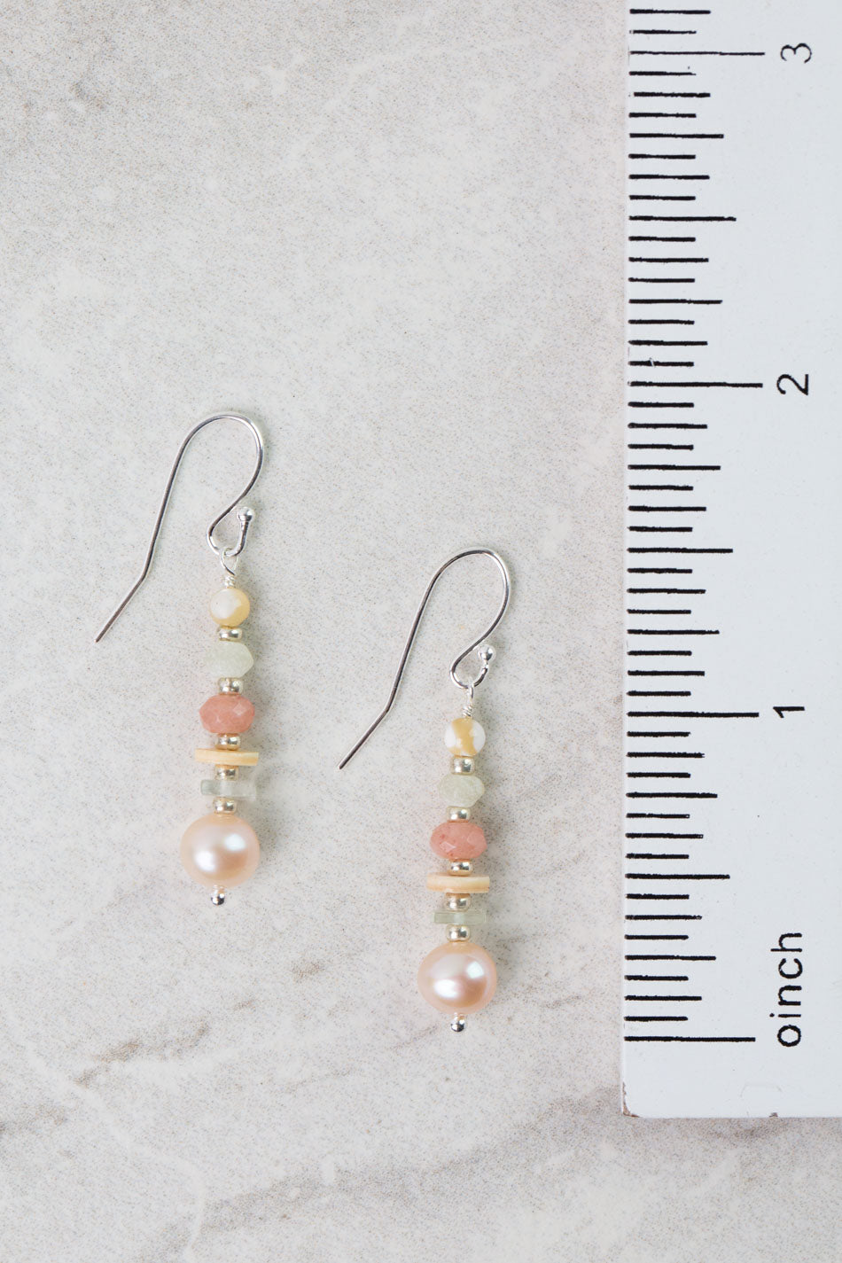 Calming Fleurs Shell, Freshwater Pearl Simple Earrings