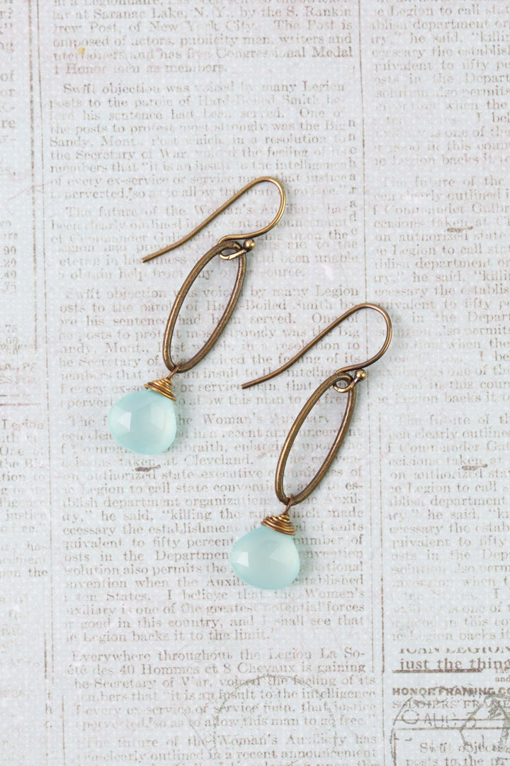 Crisp Autumn Chalcedony Simple Earrings