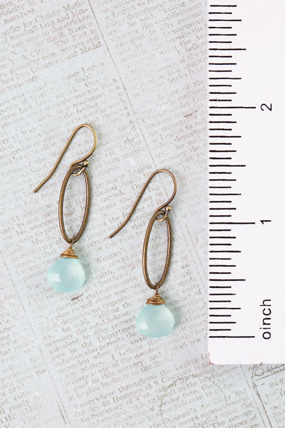 Crisp Autumn Chalcedony Simple Earrings
