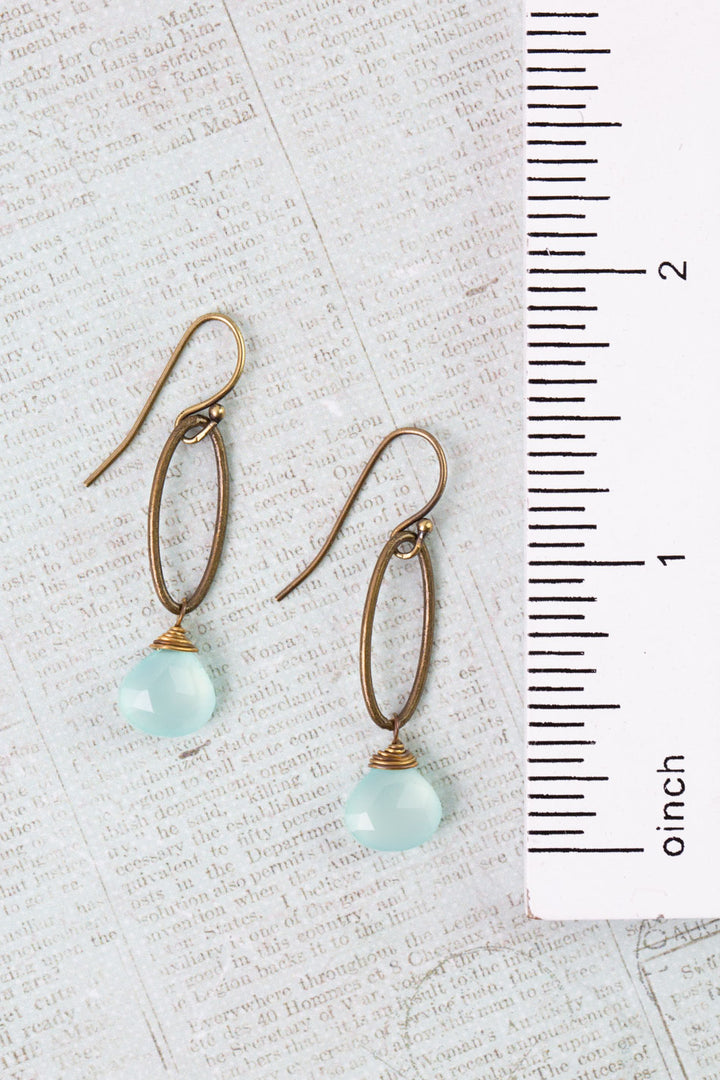 Crisp Autumn Chalcedony Simple Earrings