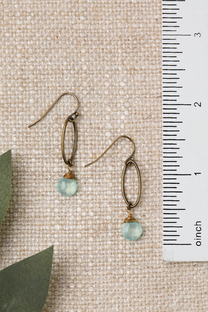 Crisp Autumn Chalcedony Simple Earrings