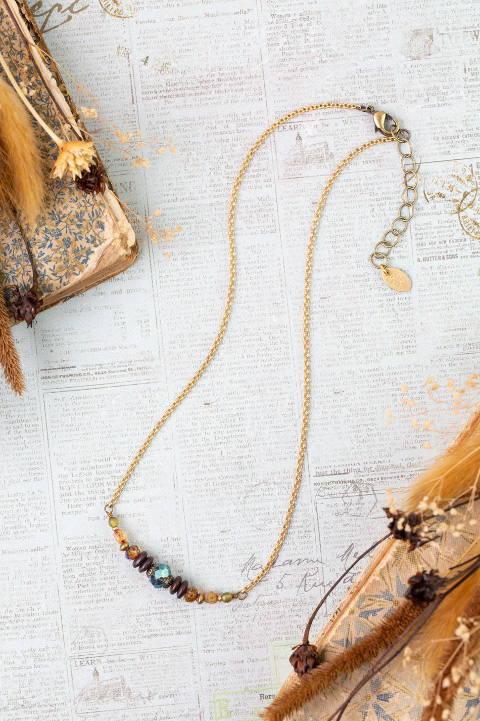 Crisp Autumn 15-17" Czech Glass, Crystal Simple Necklace