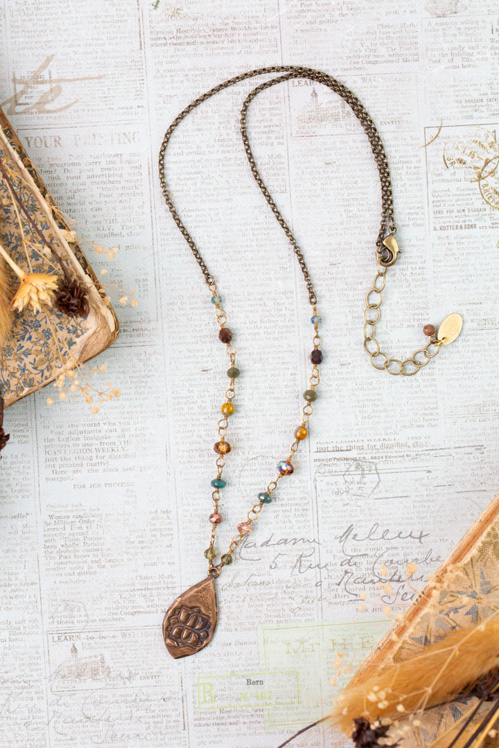Crisp Autumn 19-21" Czech Glass, Crystal Statement Necklace
