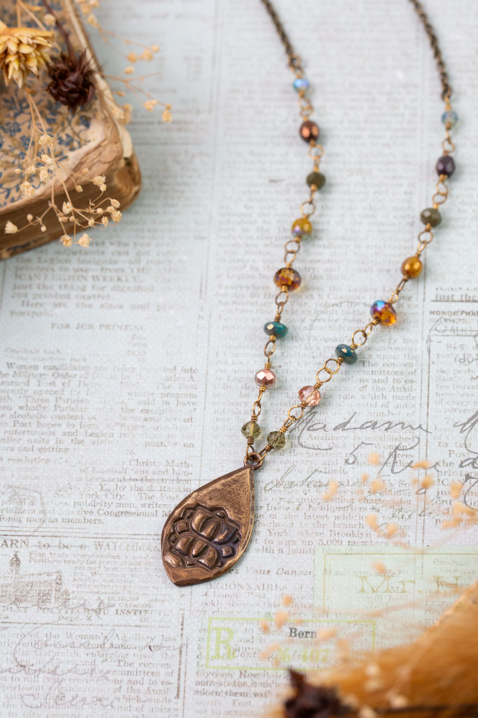 Crisp Autumn 19-21" Czech Glass, Crystal Statement Necklace