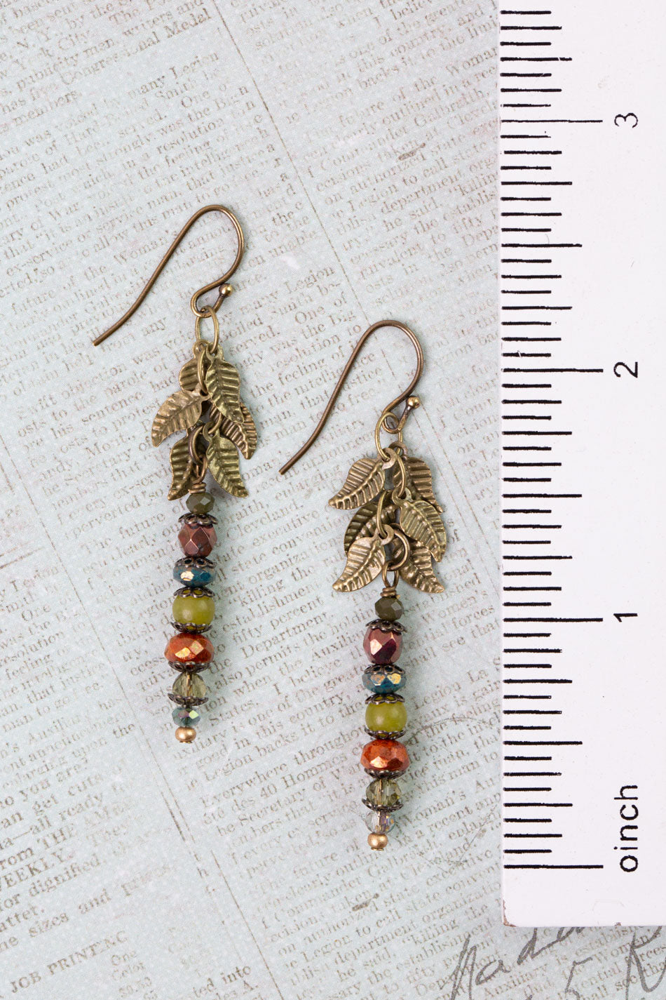 Crisp Autumn Czech Glass, Crystal Dangle Earrings