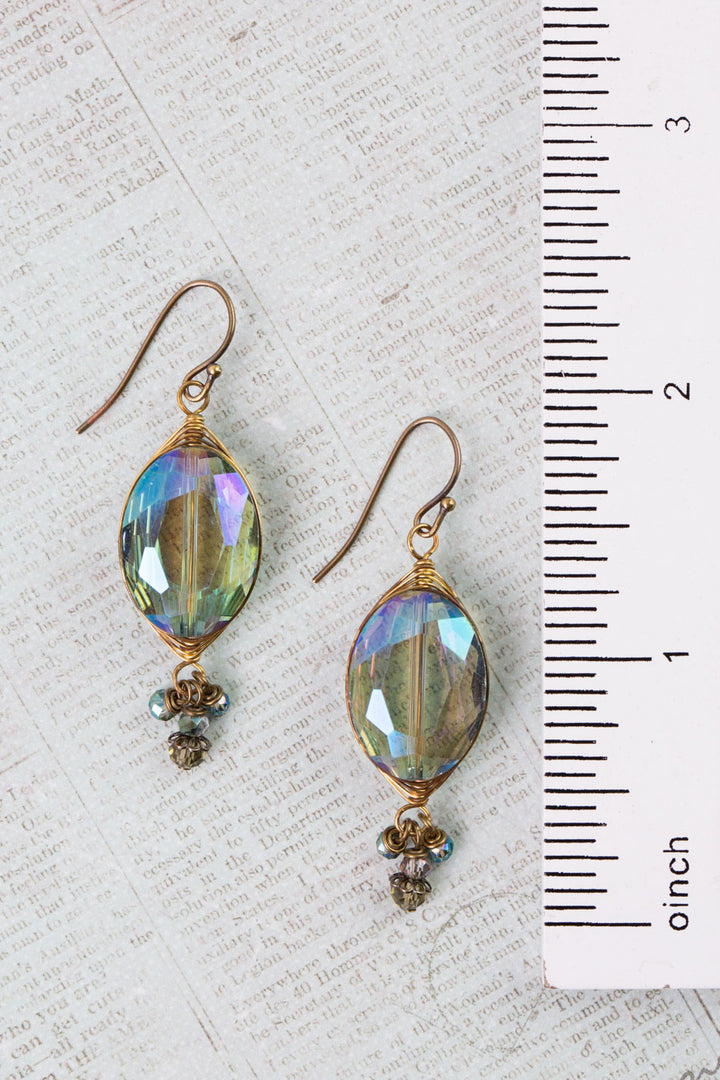 Crisp Autumn Crystal Herringbone Earrings