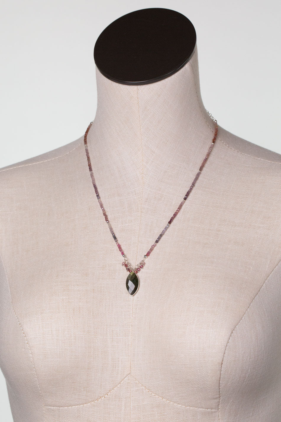 Celestial 20-22" Spinel With Labradorite Bezel Statement Necklace