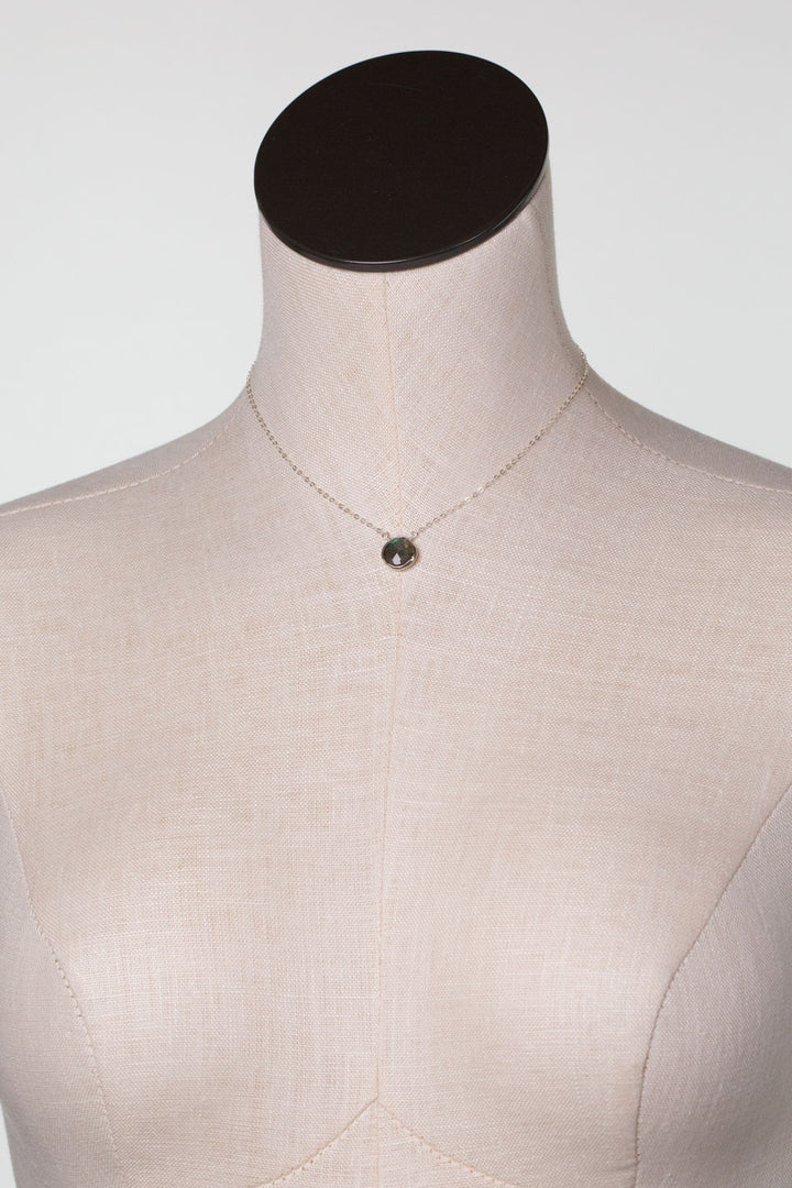 Celestial 14-16" Labradorite Bezel Simple Necklace