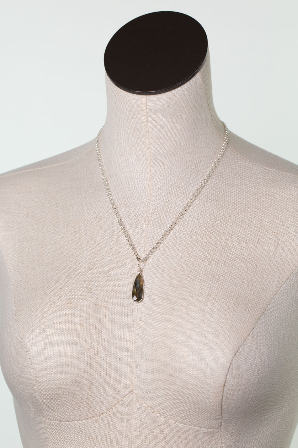 Celestial 20 or 40" Labradorite Teardrop Bezel Simple Necklace