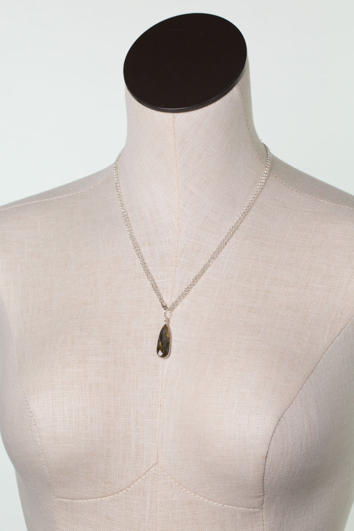 Celestial 20 or 40" Labradorite Teardrop Bezel Simple Necklace