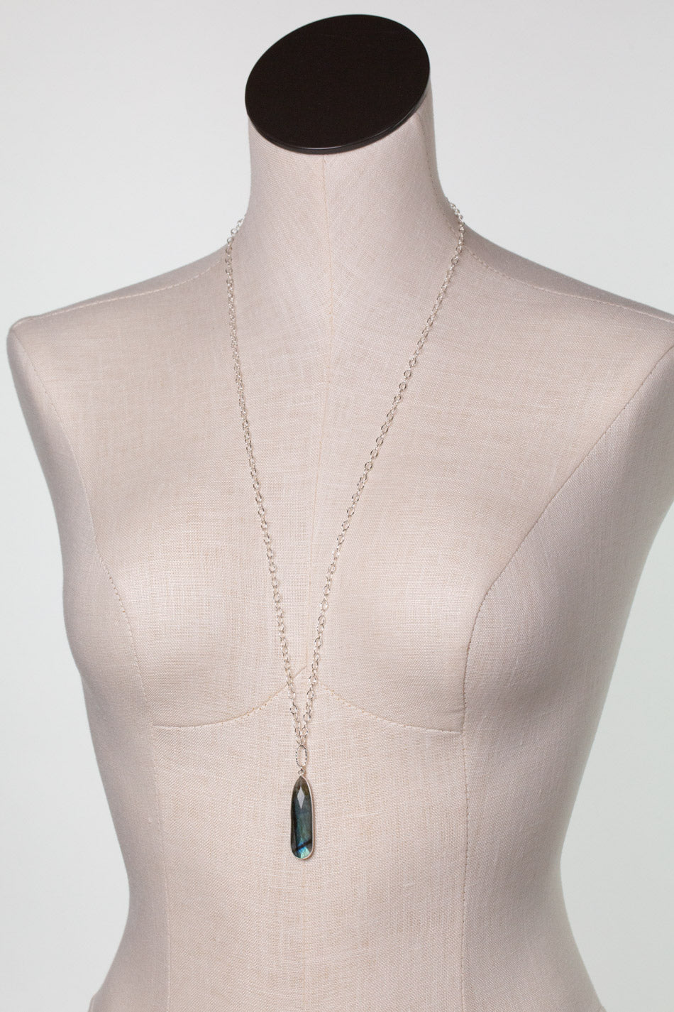 Celestial 16 or 32" Labradorite Bezel Statement Necklace