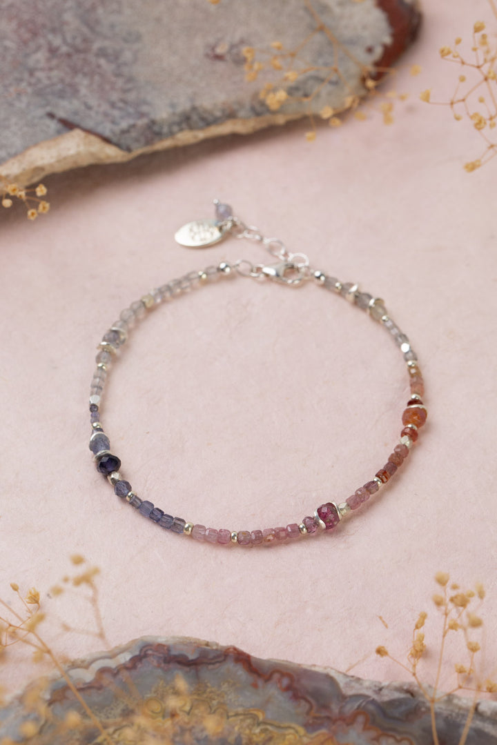 Celestial 7.5-8.5" Spinel, Labradorite Simple Bracelet