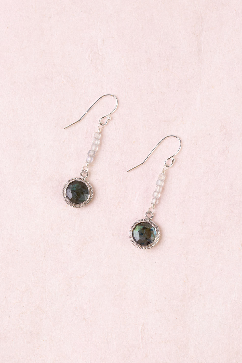 Celestial Labradorite Bezel Simple Earrings
