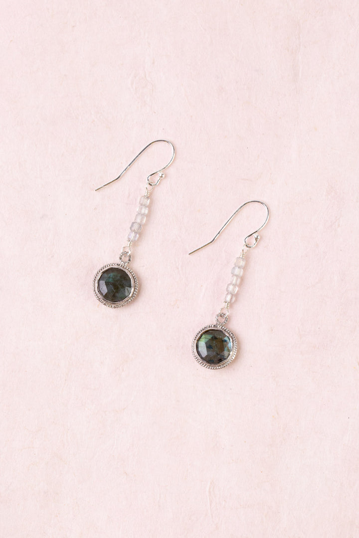 Celestial Labradorite Bezel Simple Earrings