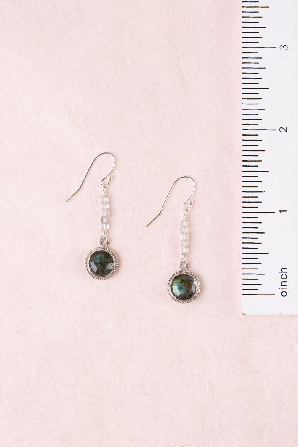 Celestial Labradorite Bezel Simple Earrings