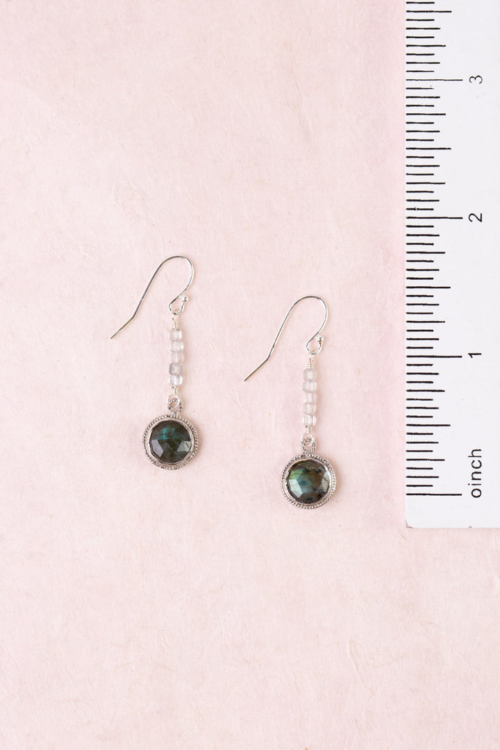 Celestial Labradorite Bezel Simple Earrings