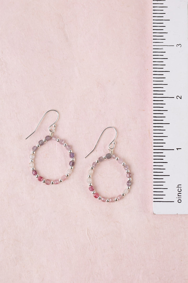 Celestial Spinel Circle Simple Earrings