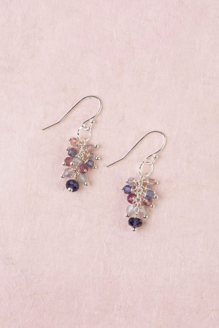 Celestial Labradorite, Spinel Cluster Earrings