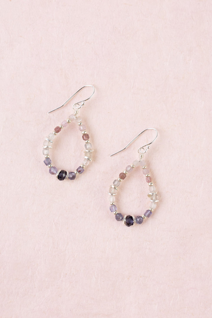Celestial Labradorite, Spinel Simple Earrings