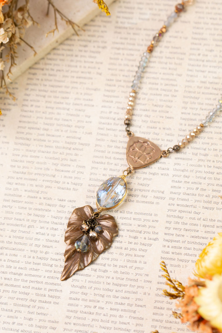 Copper Tides 26.5-28.5" Czech Glass, Crystal Statement Necklace