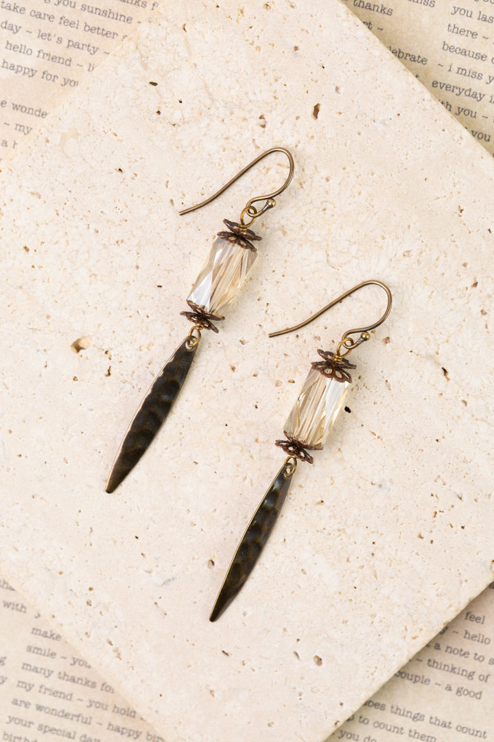 Copper Tides Crystal Dangle Earrings