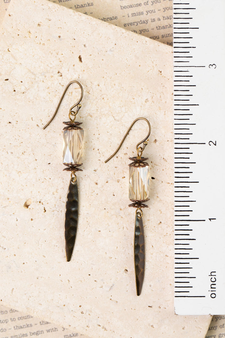 Copper Tides Crystal Dangle Earrings