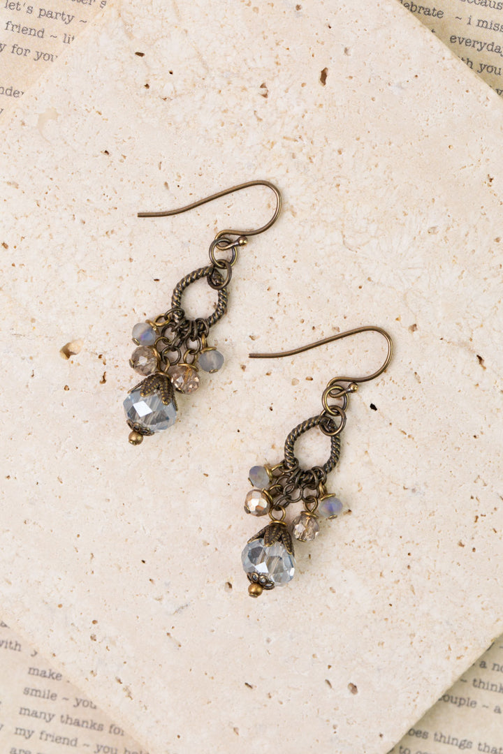 Copper Tides Crystal Cluster Earrings