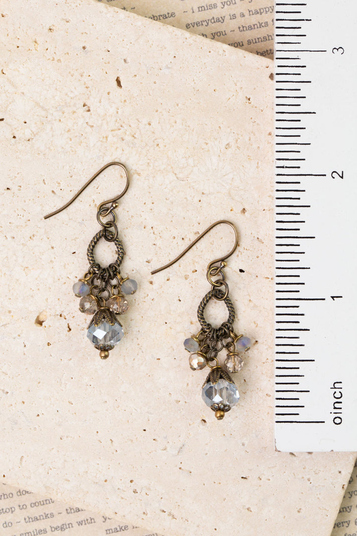 Copper Tides Crystal Cluster Earrings