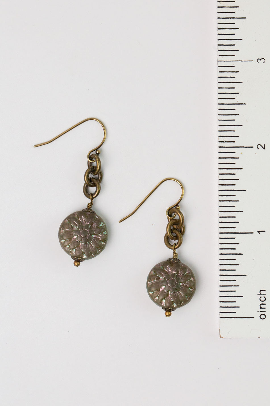 Copper Tides Czech Glass Statement Earrings