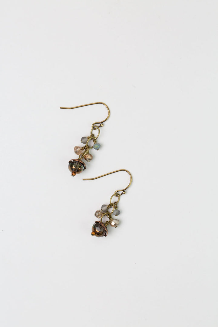 Copper Tides Crystal Dangle Earrings