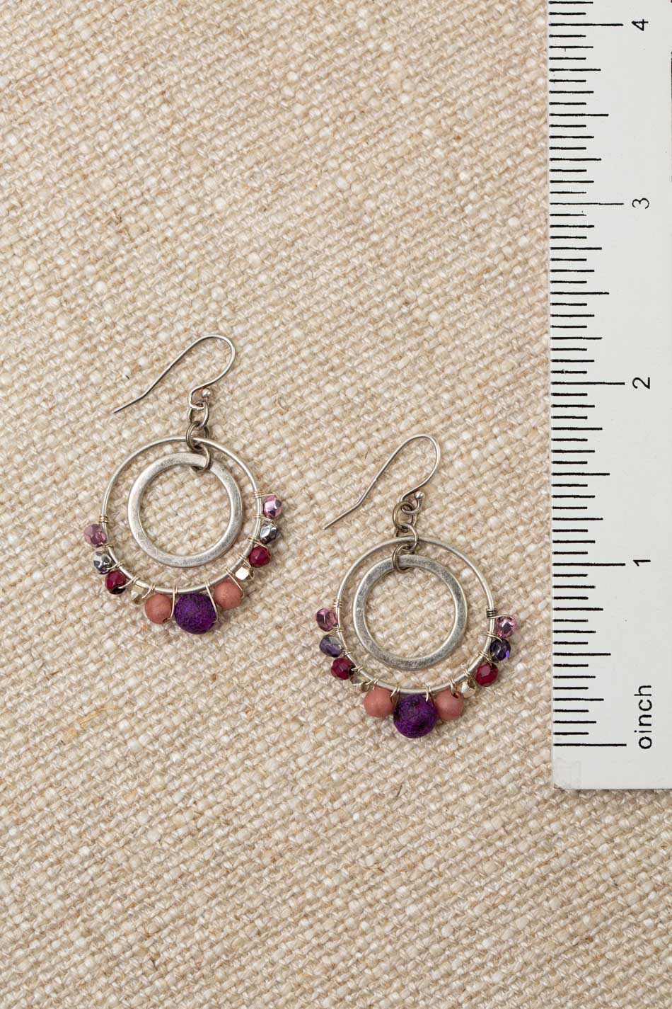 Pink Czech Glass Sterling Silver Dangle Earrings Pink Czech Glass Sterling Silver Dangle Earrings