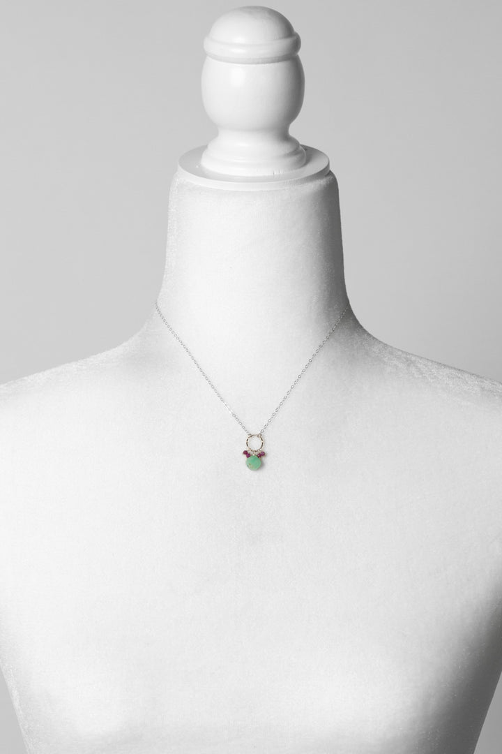 Cave Spring 16-18" Phosphosiderite With Chrysoprase Simple Necklace