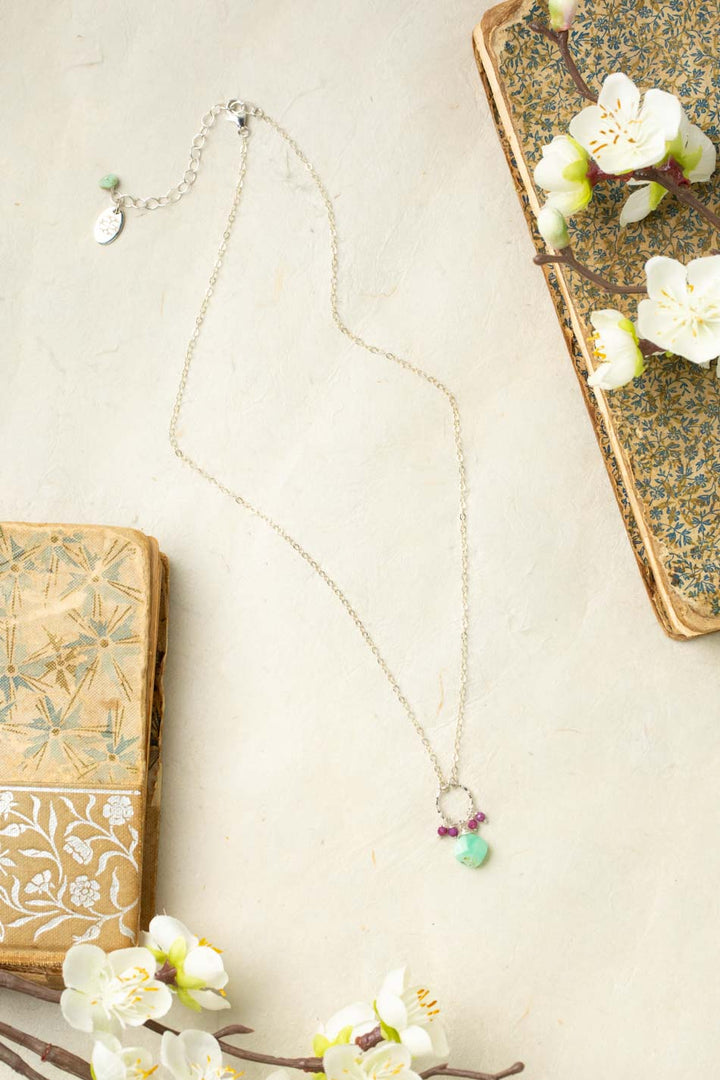 Cave Spring 16-18" Phosphosiderite With Chrysoprase Simple Necklace