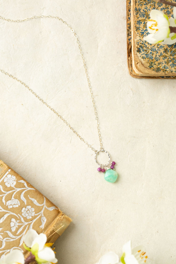 Cave Spring 16-18" Phosphosiderite With Chrysoprase Simple Necklace