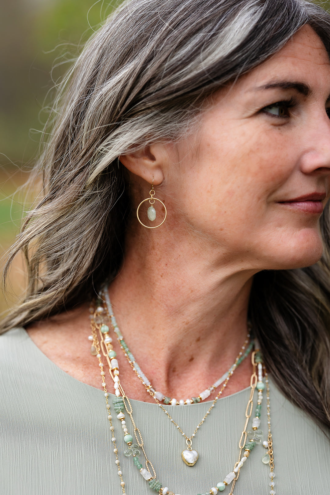Contentment Green Aventurine Dangle Earrings