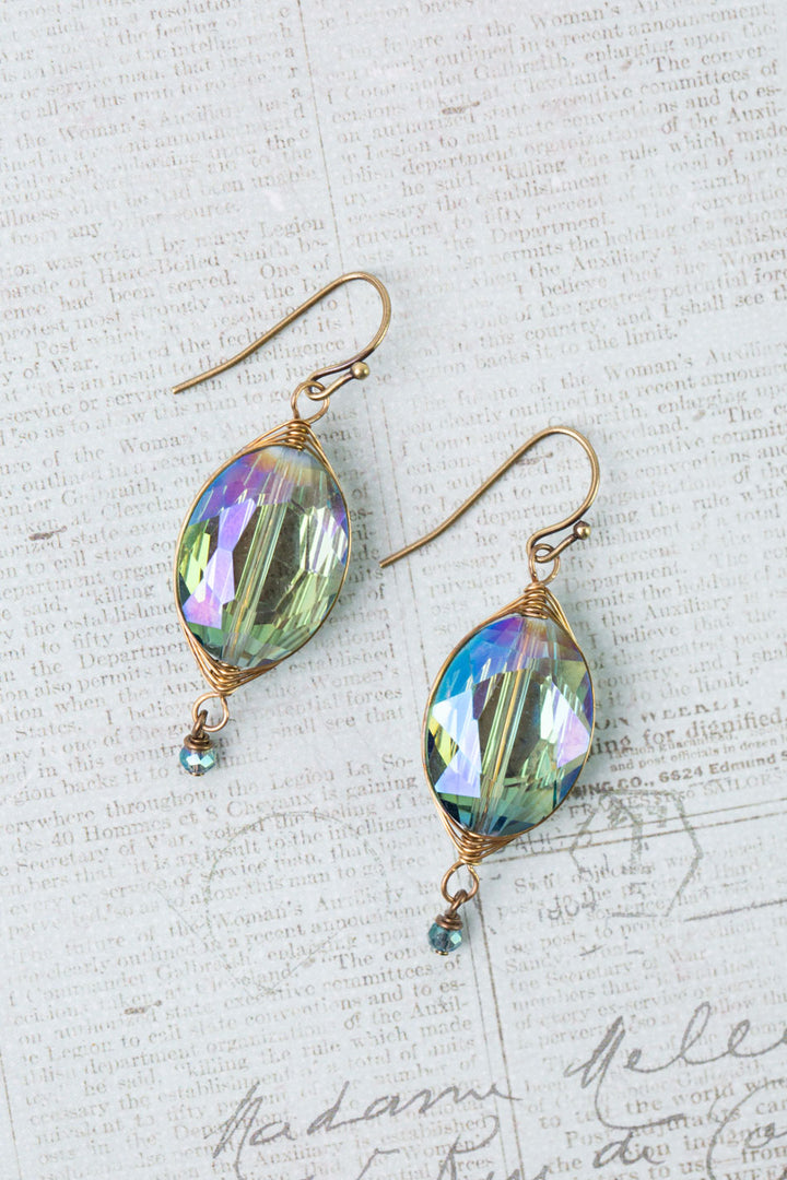 Crisp Autumn Crystal Herringbone Earrings