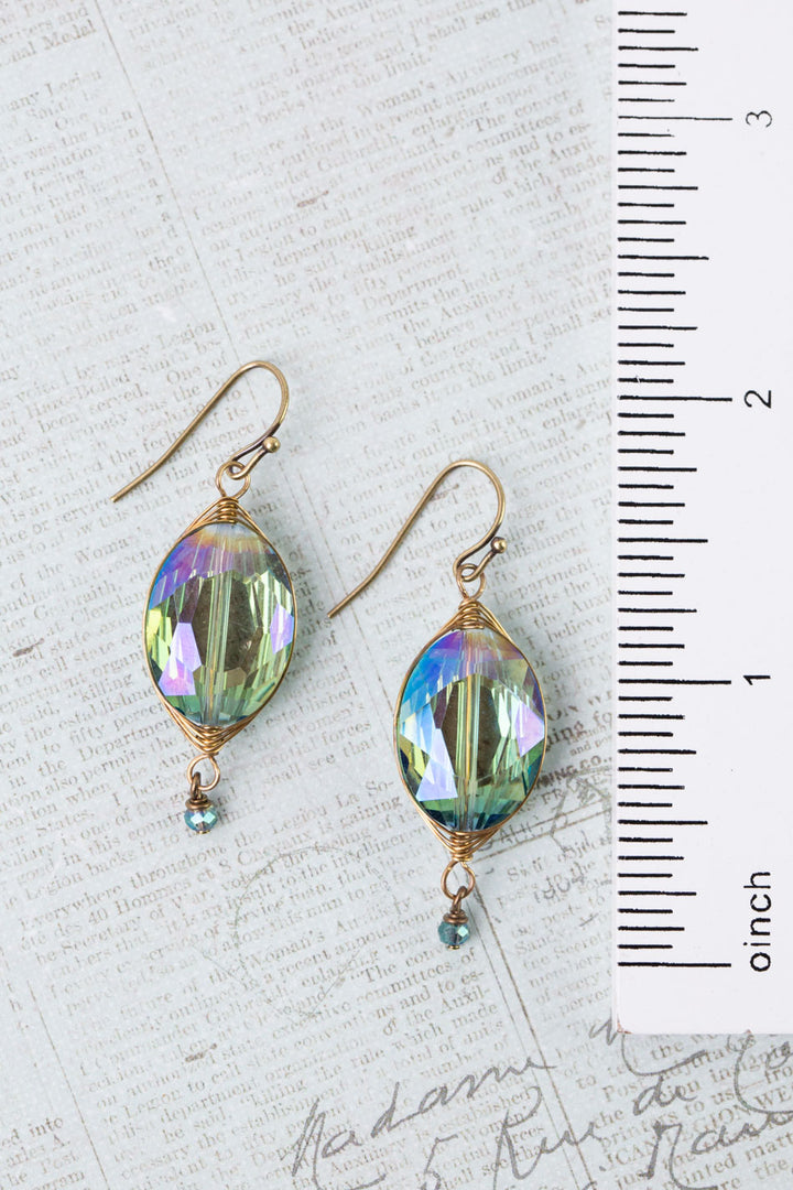Crisp Autumn Crystal Herringbone Earrings