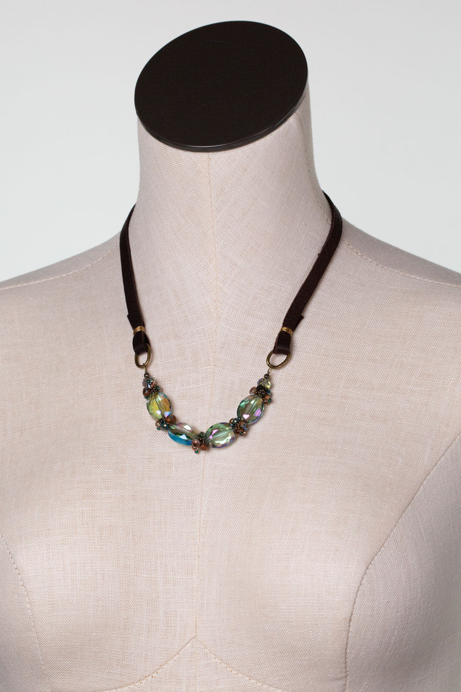 Crisp Autumn Adjustable Czech Glass, Crystal Simple Necklace