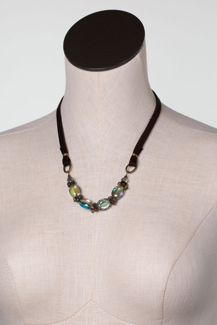 Crisp Autumn Adjustable Czech Glass, Crystal Simple Necklace