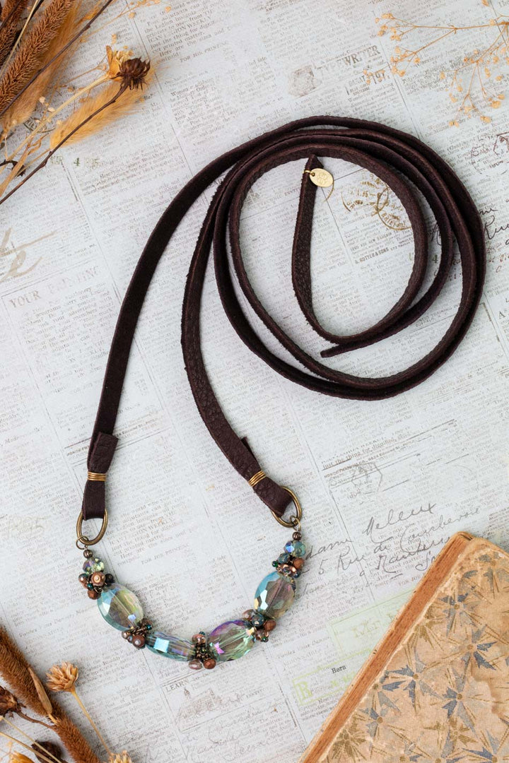 Crisp Autumn Adjustable Czech Glass, Crystal Simple Necklace